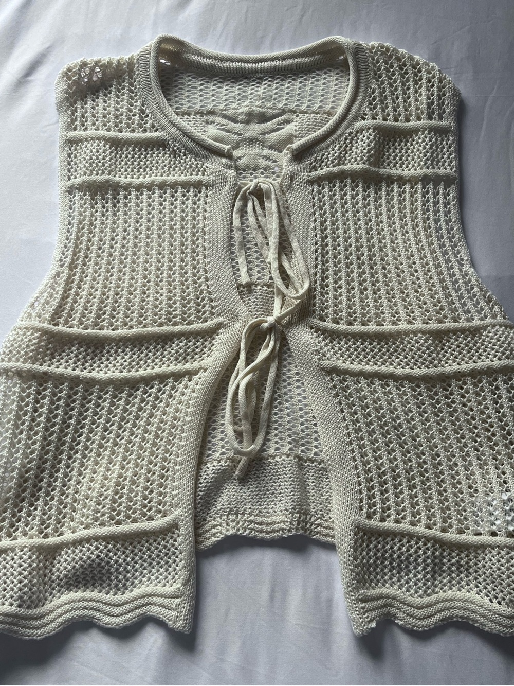 cute crochet tie up vest